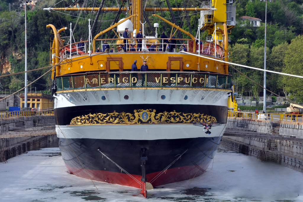 Vespucci ship in dry dock
